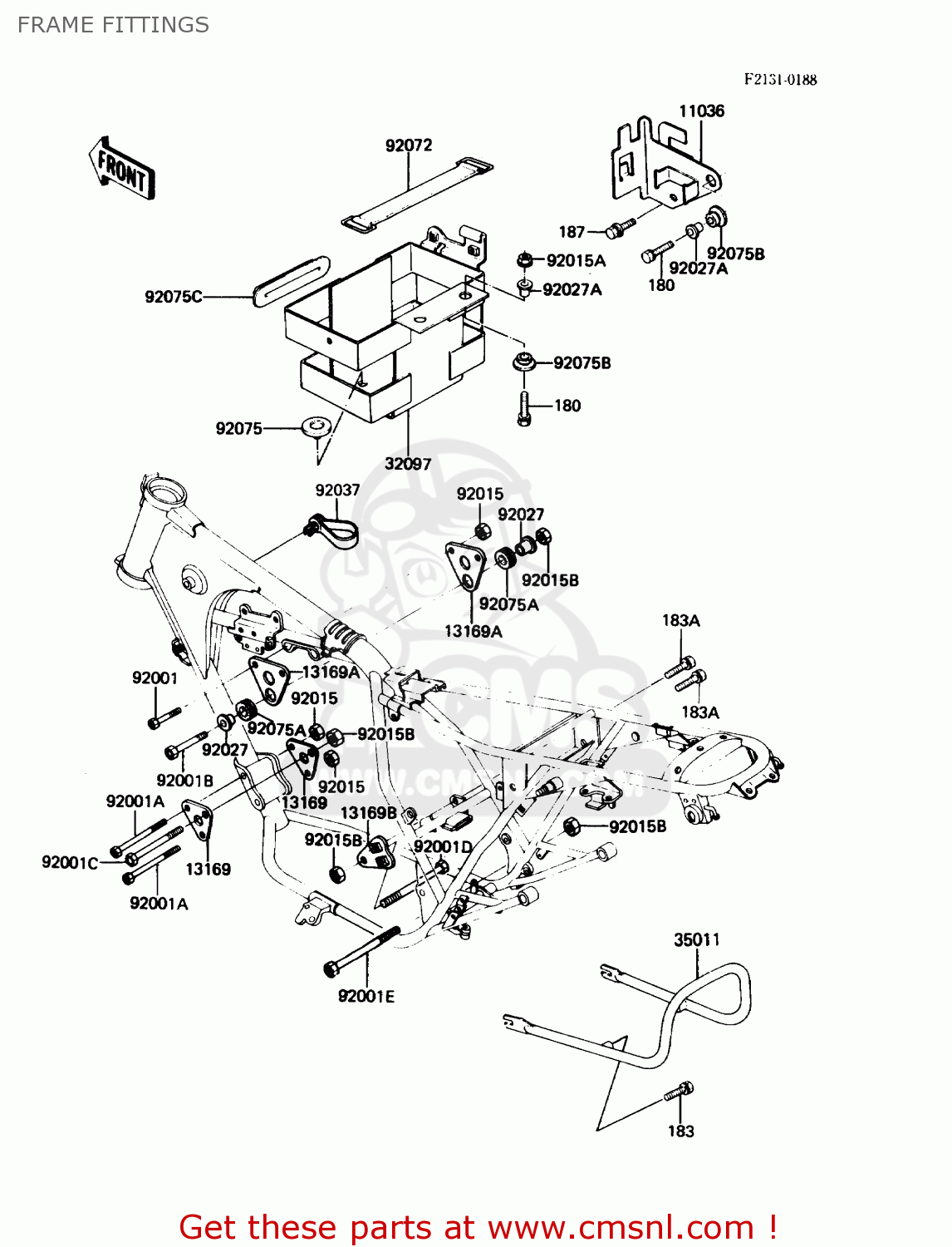 FRAME FITTINGS KZ305B3 LTD305 1988 USA CALIFORNIA
