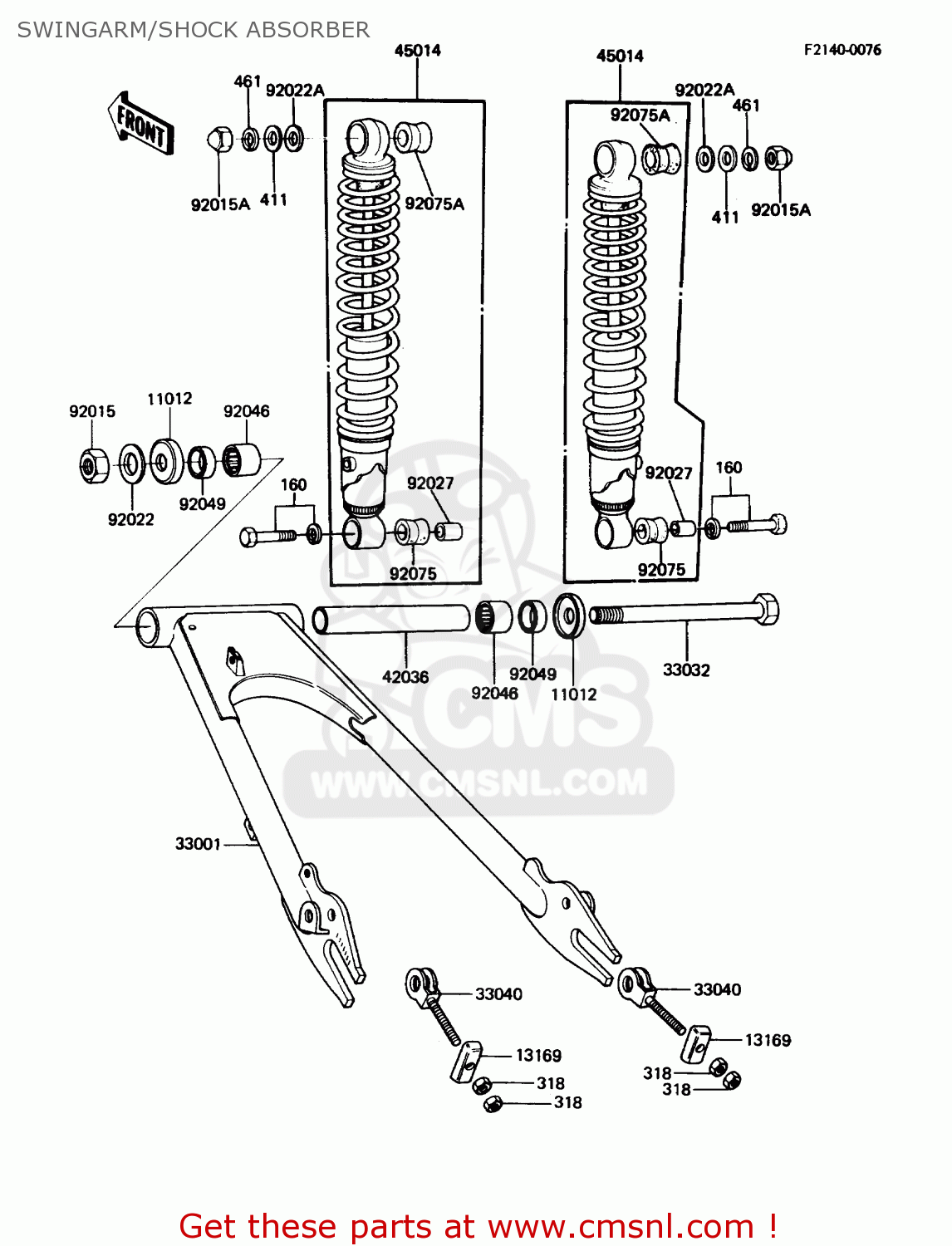 SWINGARM/SHOCK ABSORBER KZ305B3 LTD305 1988 USA CALIFORNIA