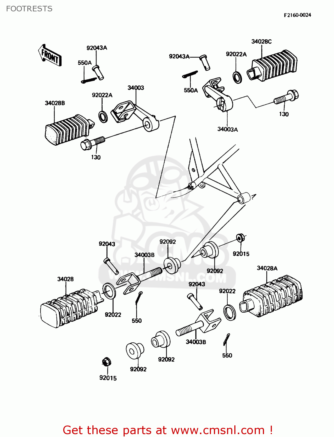 FOOTRESTS KZ305B3 LTD305 1988 USA CALIFORNIA