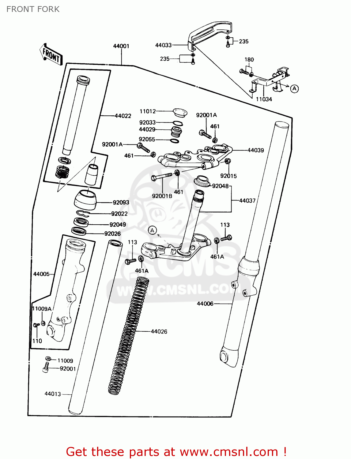 FRONT FORK KZ305B3 LTD305 1988 USA CALIFORNIA