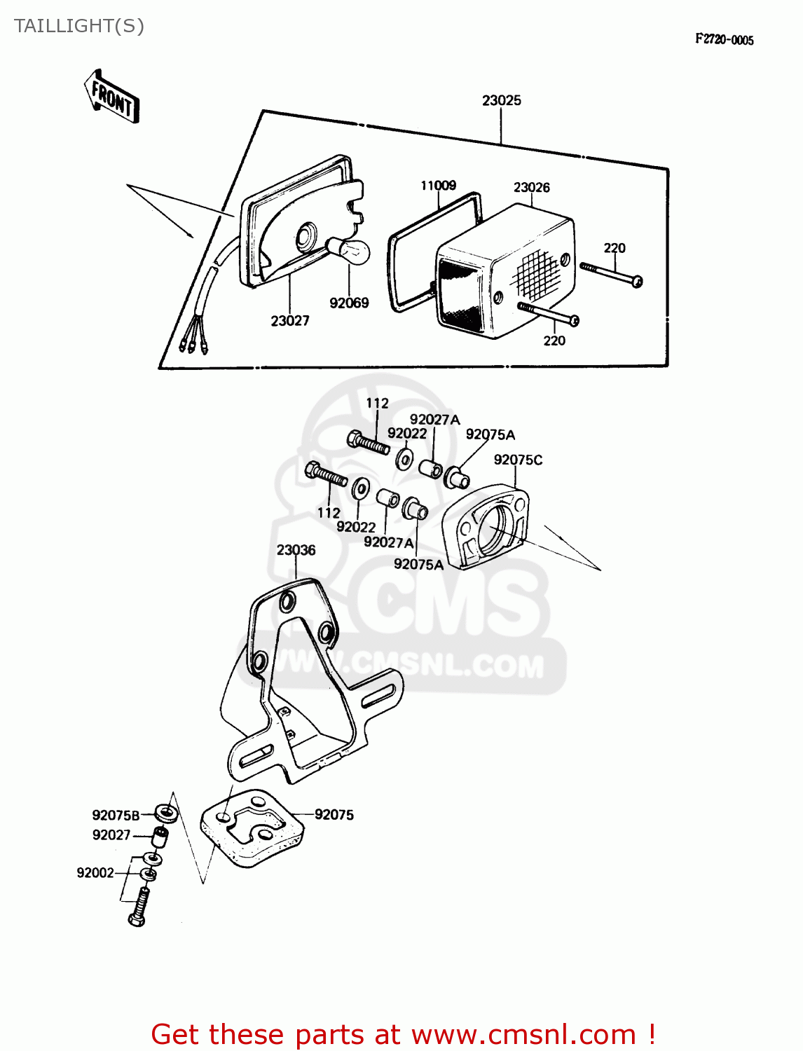 TAILLIGHT(S) KZ305B3 LTD305 1988 USA CALIFORNIA