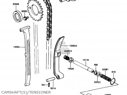 CAMSHAFT(S)/TENSIONER - KZ305B3 LTD305 1988 USA CALIFORNIA