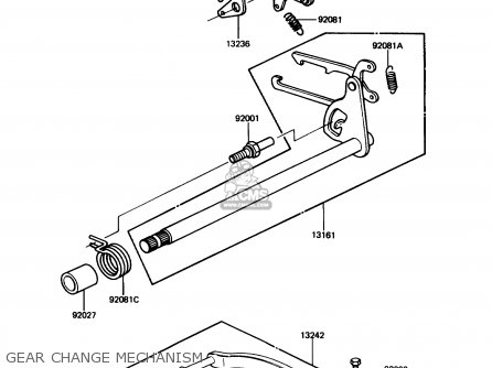 GEAR CHANGE MECHANISM - KZ305B3 LTD305 1988 USA CALIFORNIA