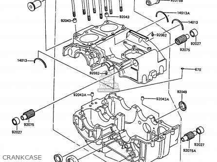 CRANKCASE - KZ305B3 LTD305 1988 USA CALIFORNIA