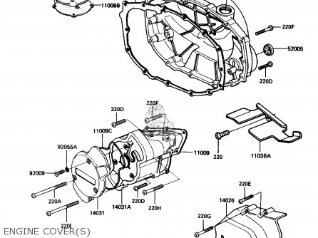 ENGINE COVER(S) - KZ305B3 LTD305 1988 USA CALIFORNIA