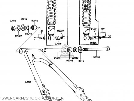 SWINGARM/SHOCK ABSORBER - KZ305B3 LTD305 1988 USA CALIFORNIA