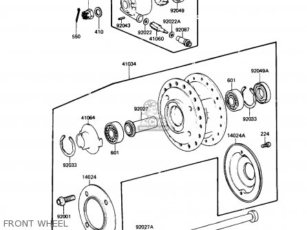 FRONT WHEEL - KZ305B3 LTD305 1988 USA CALIFORNIA