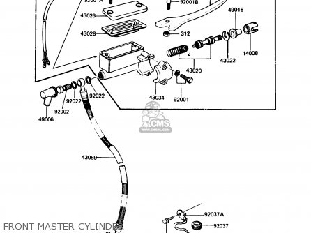 FRONT MASTER CYLINDER - KZ305B3 LTD305 1988 USA CALIFORNIA
