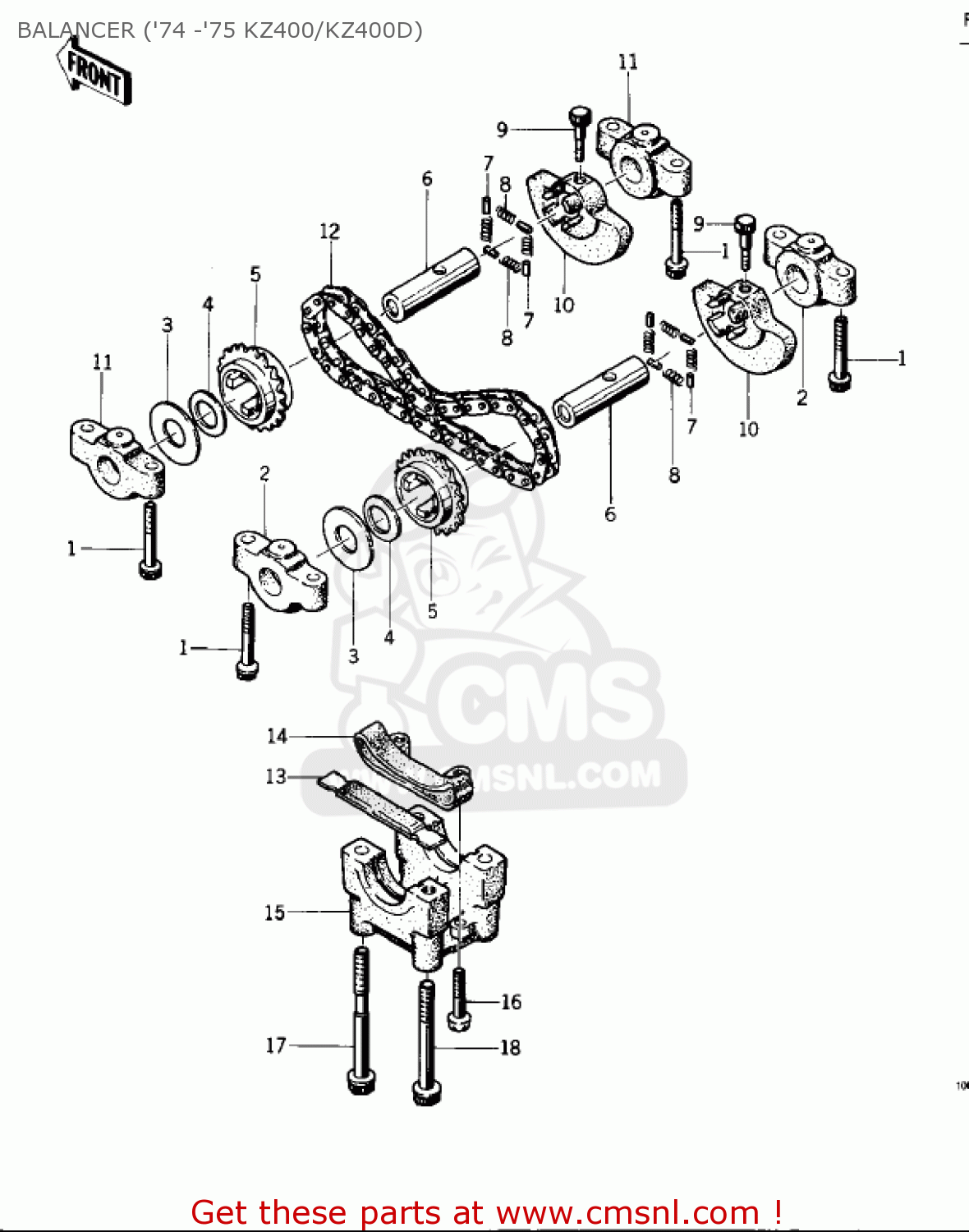 BALANCER ('74 -'75 KZ400/KZ400D) KZ400 1974 USA CANADA / MPH KPH