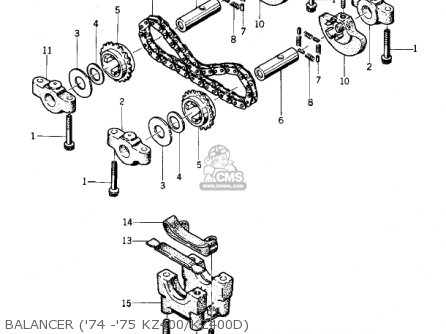 BALANCER ('74 -'75 KZ400/KZ400D) - KZ400 1974 USA CANADA / MPH KPH