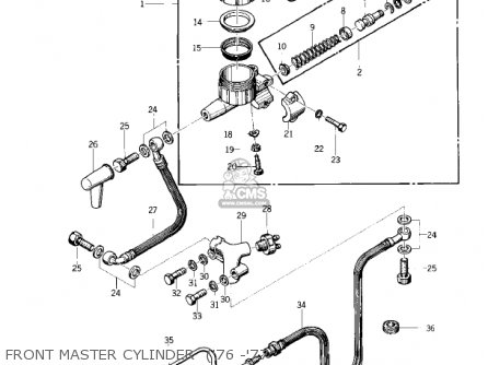 FRONT MASTER CYLINDER  ('76 -'77 - KZ400 1974 USA CANADA / MPH KPH