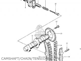 CAMSHAFT/CHAIN/TENSIONER ('76 -' - KZ400 1974 USA CANADA / MPH KPH