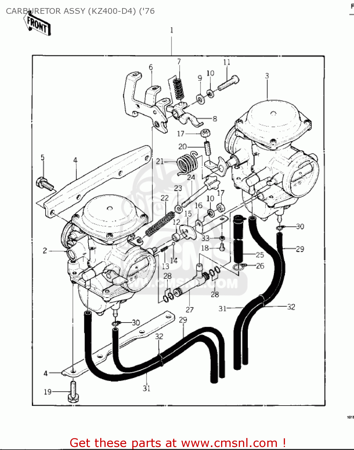 Kawasaki KZ400 1974 USA CANADA / MPH KPH CARBURETOR ASSY (KZ400D4) ('76 buy original