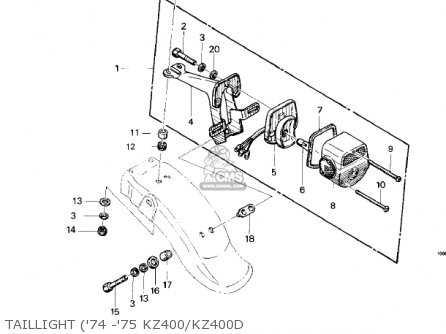 Kawasaki KZ400 1974 USA CANADA / MPH KPH parts lists and schematics