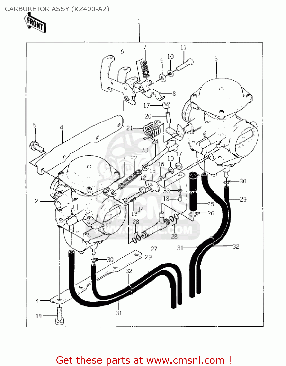 CARBURETOR ASSY (KZ400-A2) KZ400A1 1977 USA / MPH