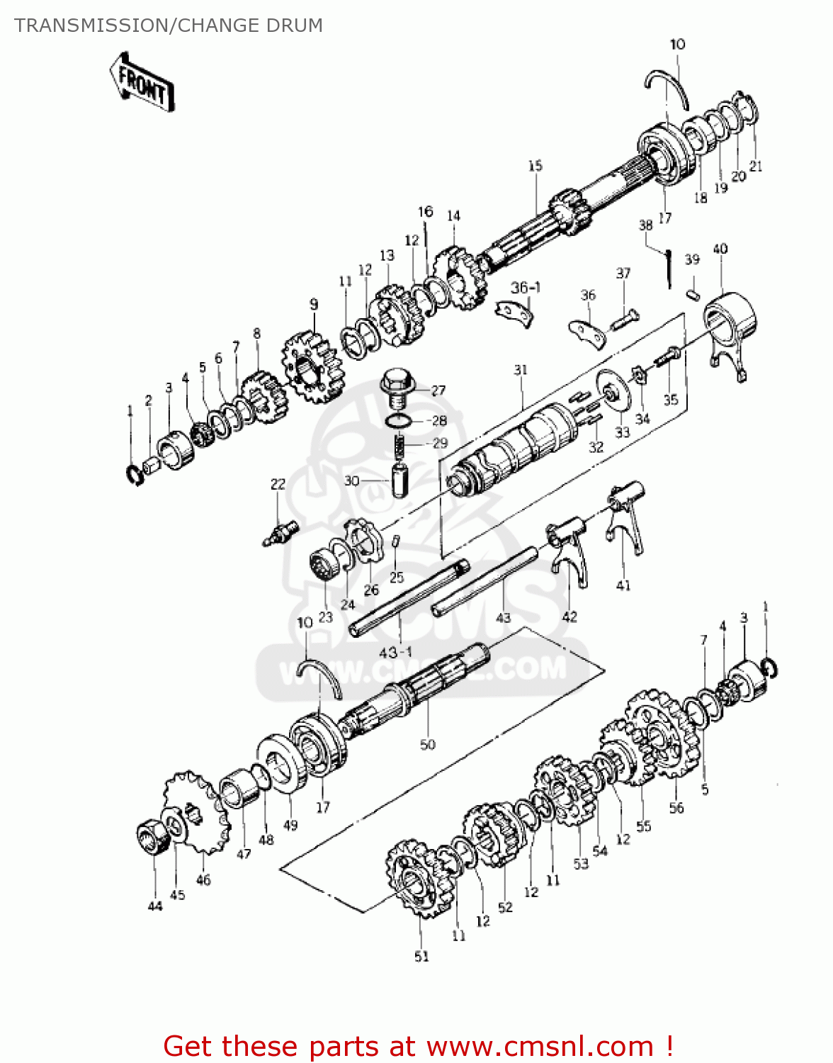 TRANSMISSION/CHANGE DRUM KZ400A1 1977 USA / MPH