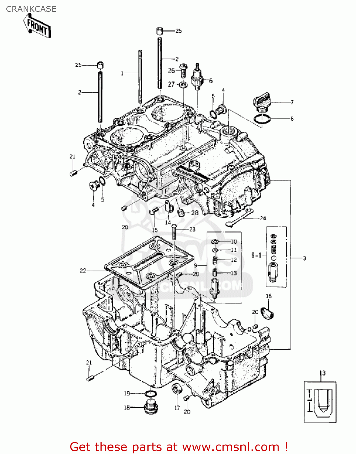 CRANKCASE KZ400A1 1977 USA / MPH