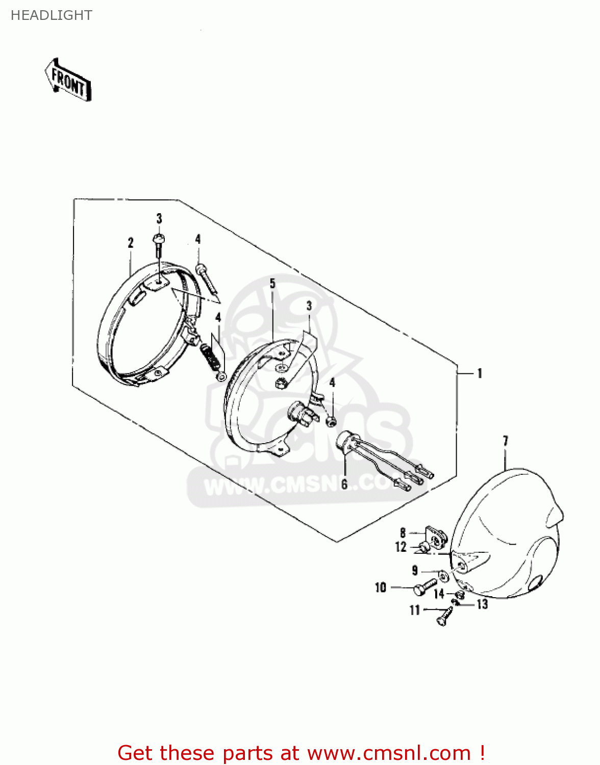 HEADLIGHT KZ400A1 1977 USA / MPH