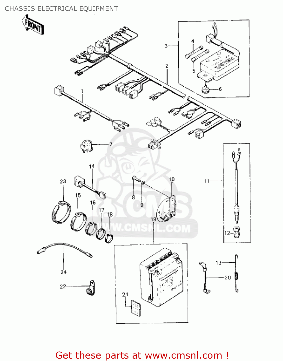 CHASSIS ELECTRICAL EQUIPMENT KZ400A1 1977 USA / MPH