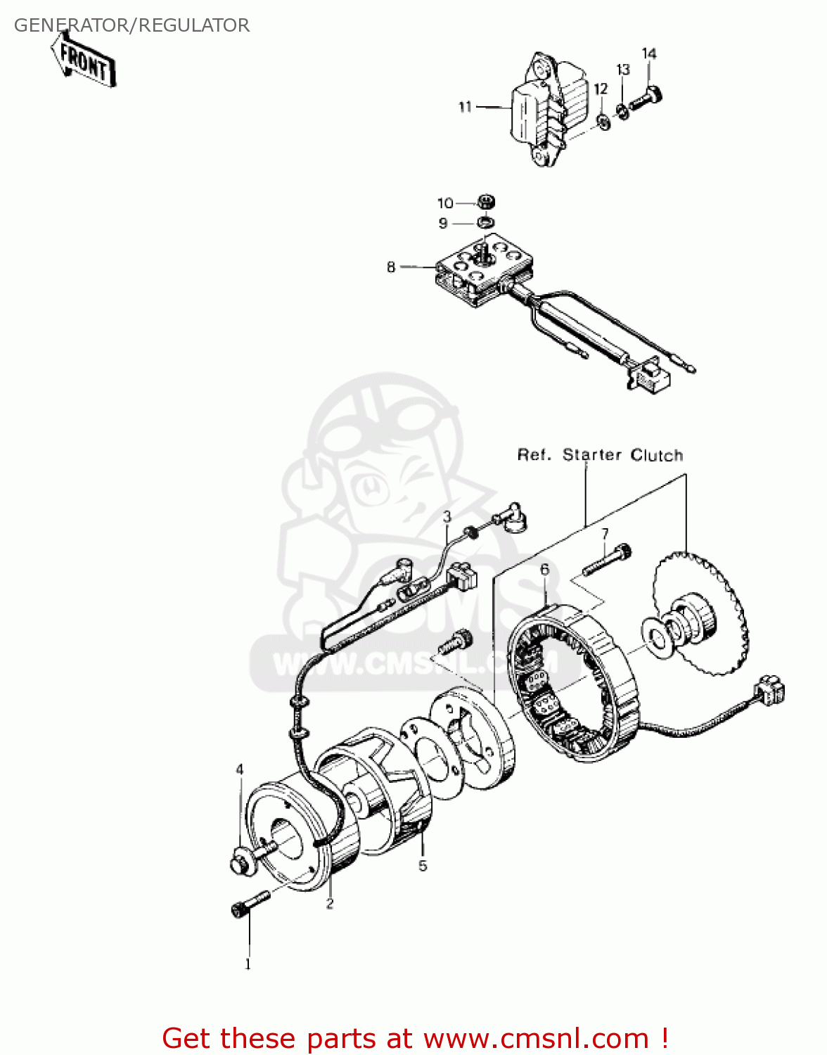 GENERATOR/REGULATOR KZ400A1 1977 USA / MPH