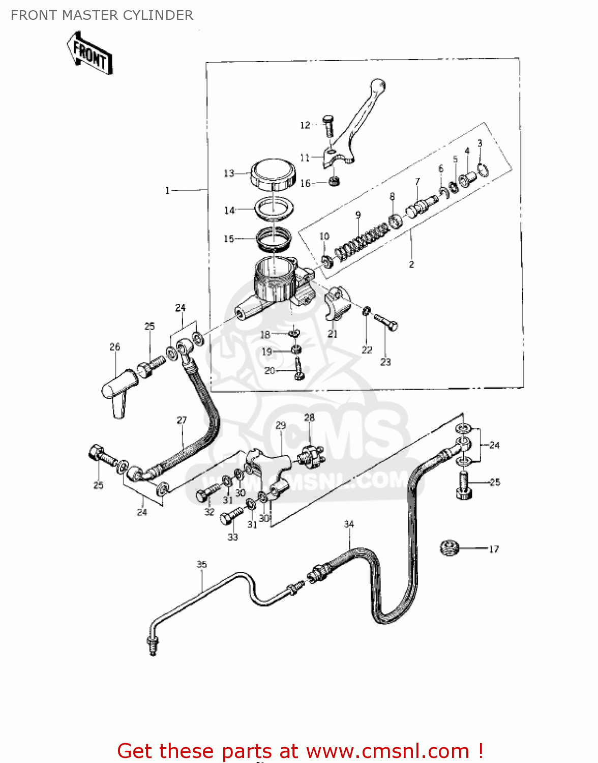 FRONT MASTER CYLINDER KZ400A1 1977 USA / MPH
