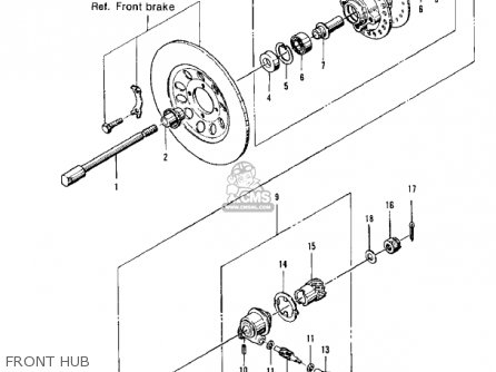 FRONT HUB - KZ400A1 1977 USA / MPH