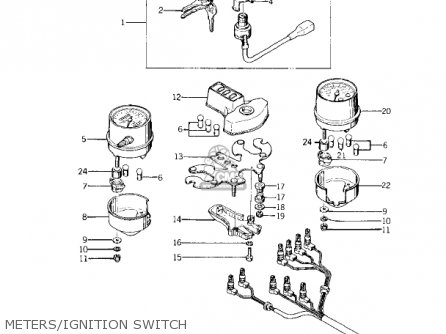 METERS/IGNITION SWITCH - KZ400A1 1977 USA / MPH