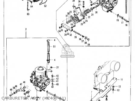 CARBURETOR ASSY (KZ400-A1) - KZ400A1 1977 USA / MPH