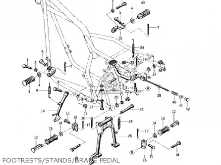 FOOTRESTS/STANDS/BRAKE PEDAL - KZ400A1 1977 USA / MPH