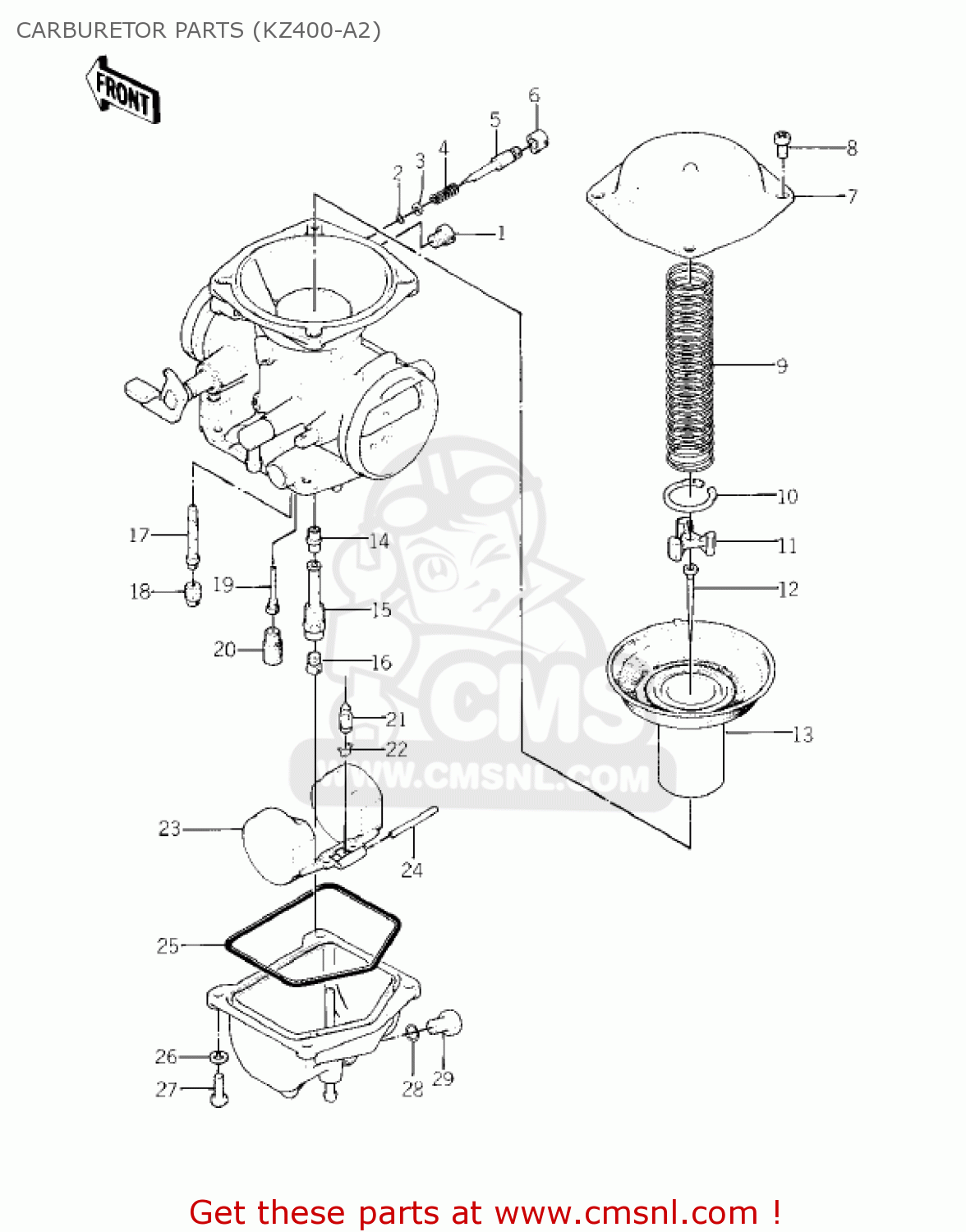 CARBURETOR PARTS (KZ400-A2) KZ400A2 1978 USA / MPH