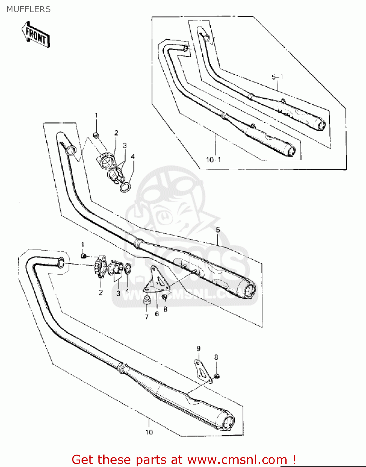MUFFLERS KZ400A2 1978 USA / MPH