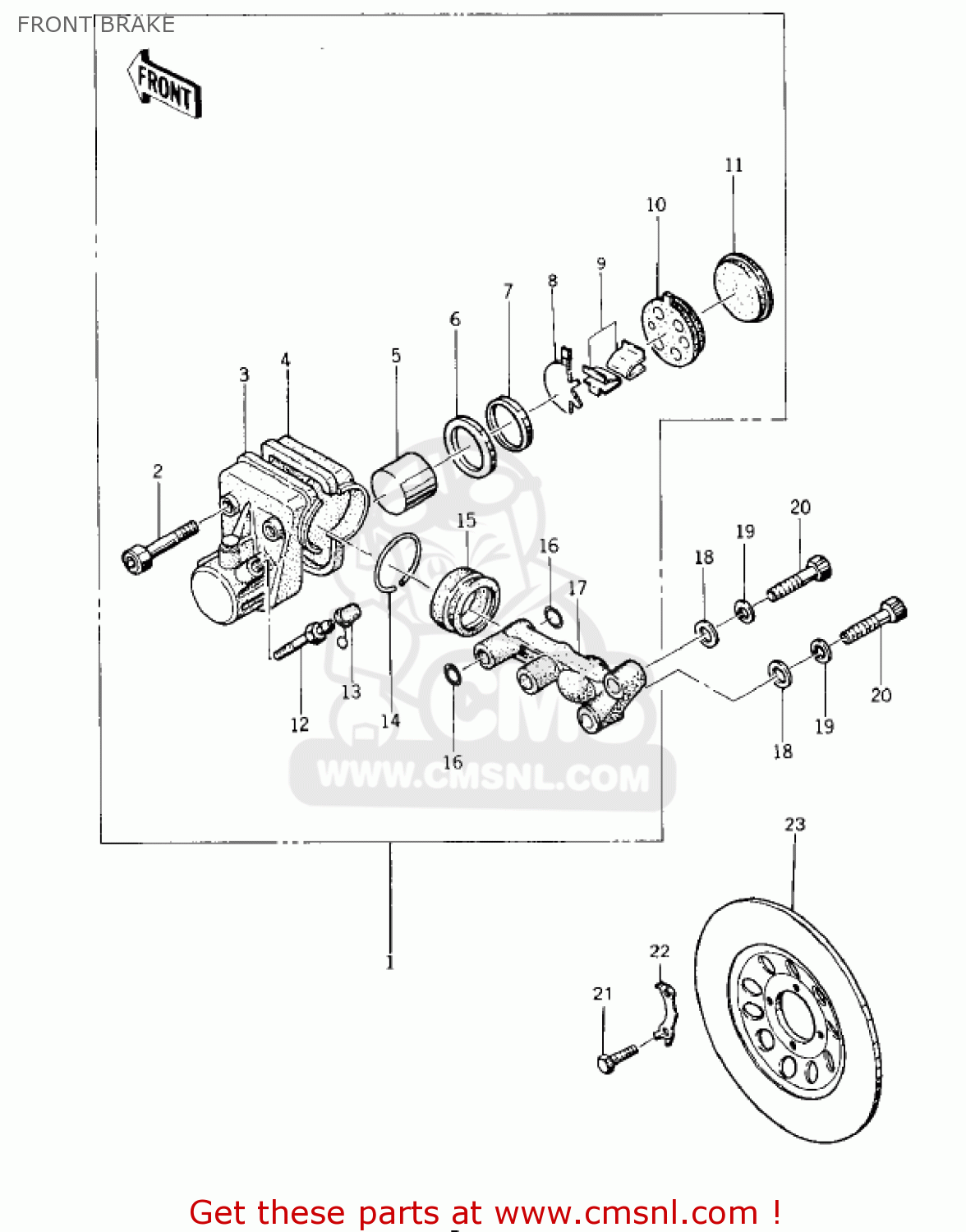 FRONT BRAKE KZ400A2 1978 USA / MPH