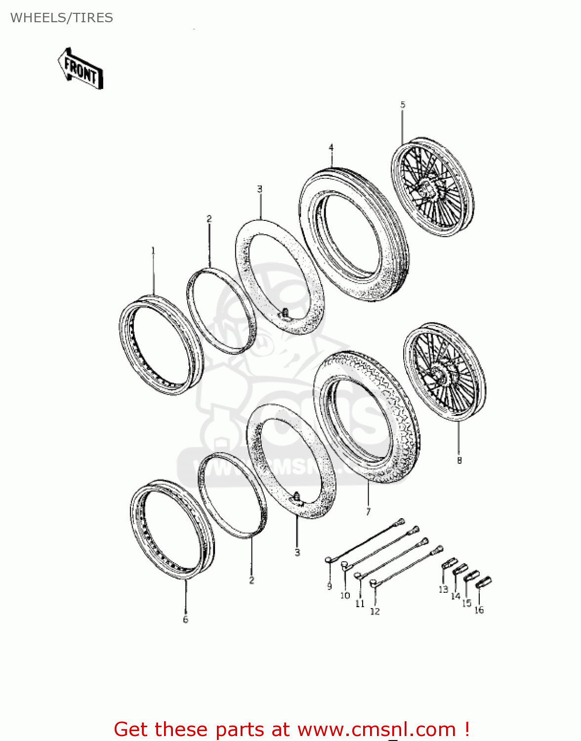 WHEELS/TIRES KZ400A2 1978 USA / MPH