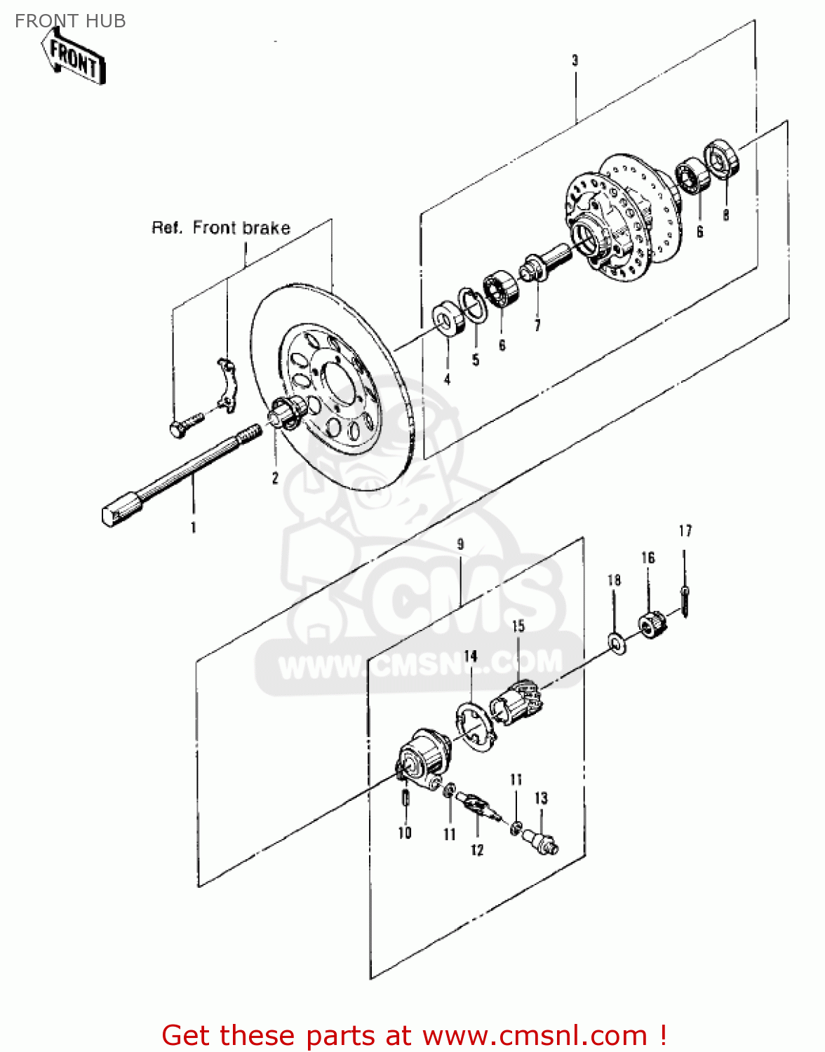 FRONT HUB KZ400A2 1978 USA / MPH