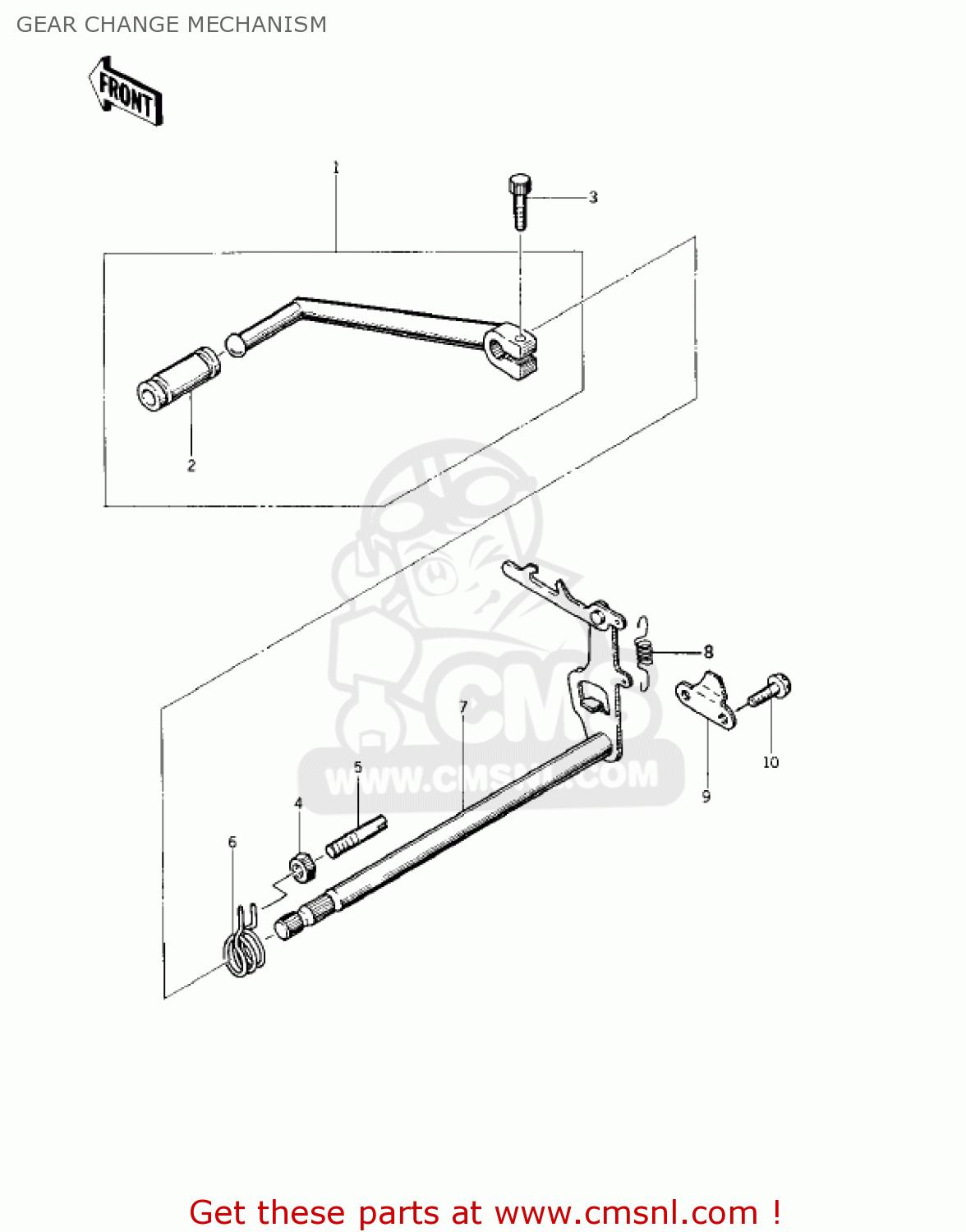 GEAR CHANGE MECHANISM KZ400A2 1978 USA / MPH