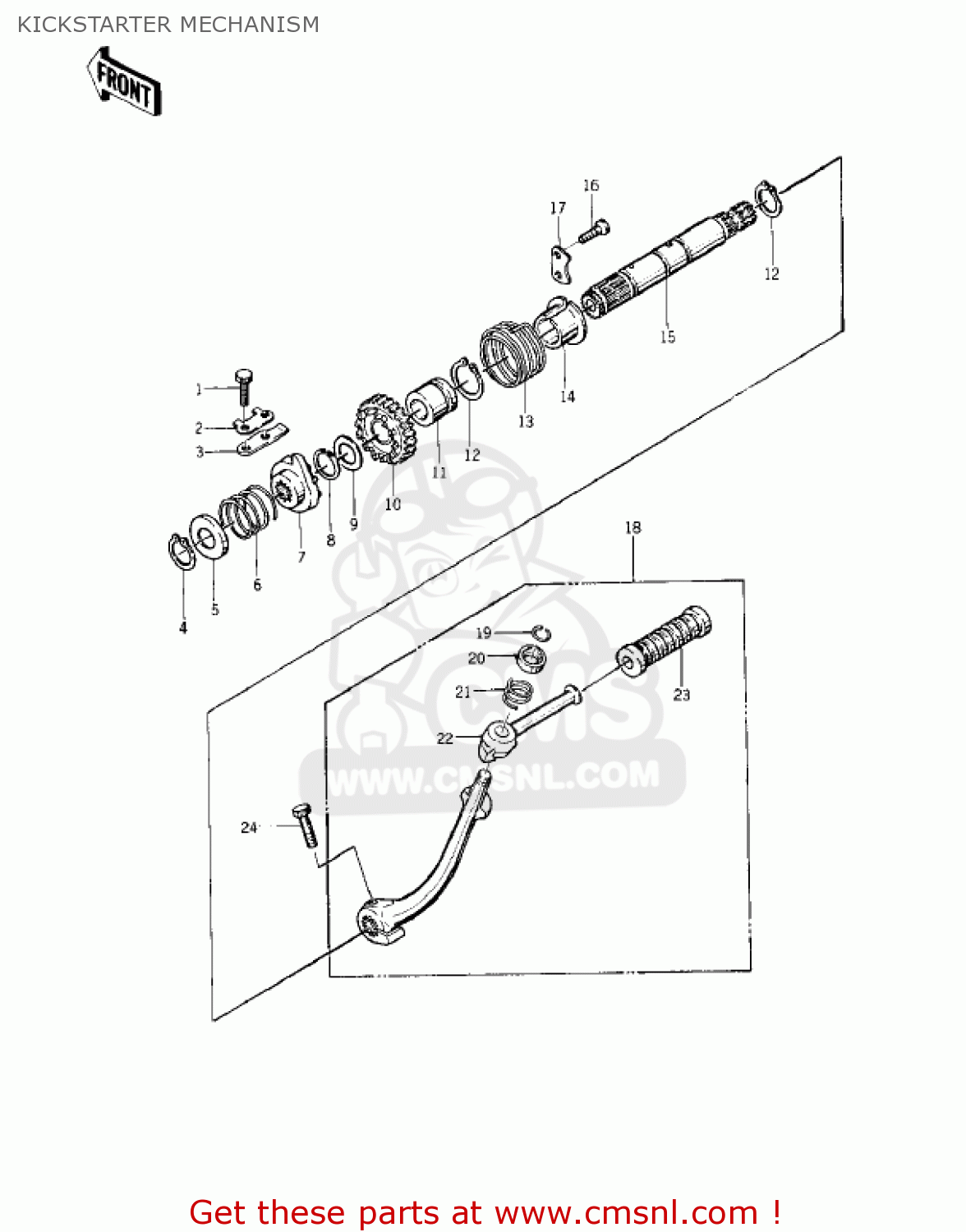KICKSTARTER MECHANISM KZ400A2 1978 USA / MPH