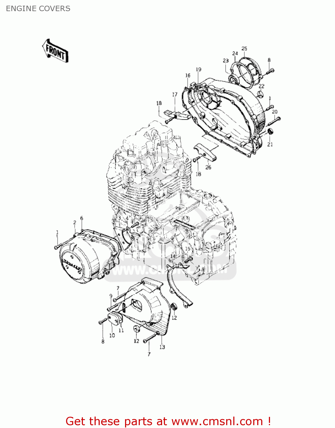 ENGINE COVERS KZ400A2 1978 USA / MPH