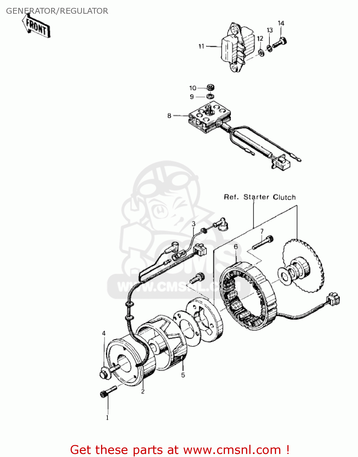 GENERATOR/REGULATOR KZ400A2 1978 USA / MPH