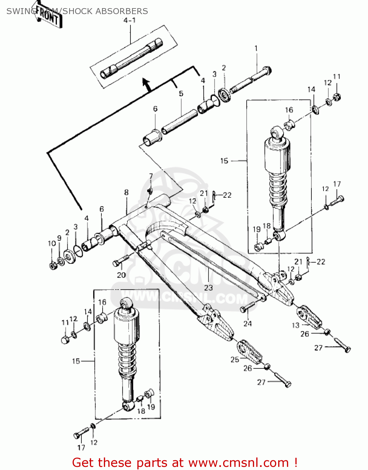SWING ARM/SHOCK ABSORBERS KZ400A2 1978 USA / MPH
