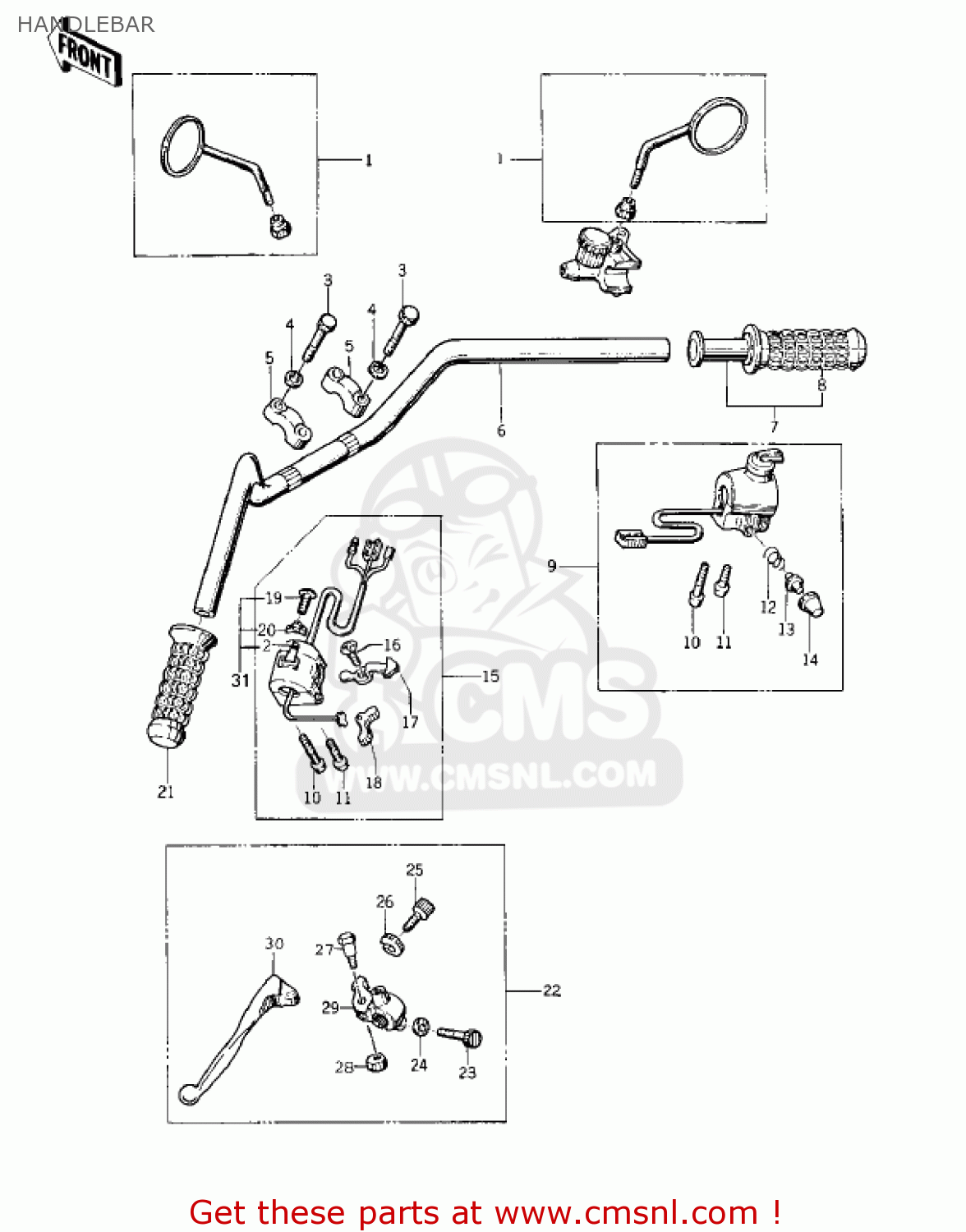 HANDLEBAR KZ400A2 1978 USA / MPH