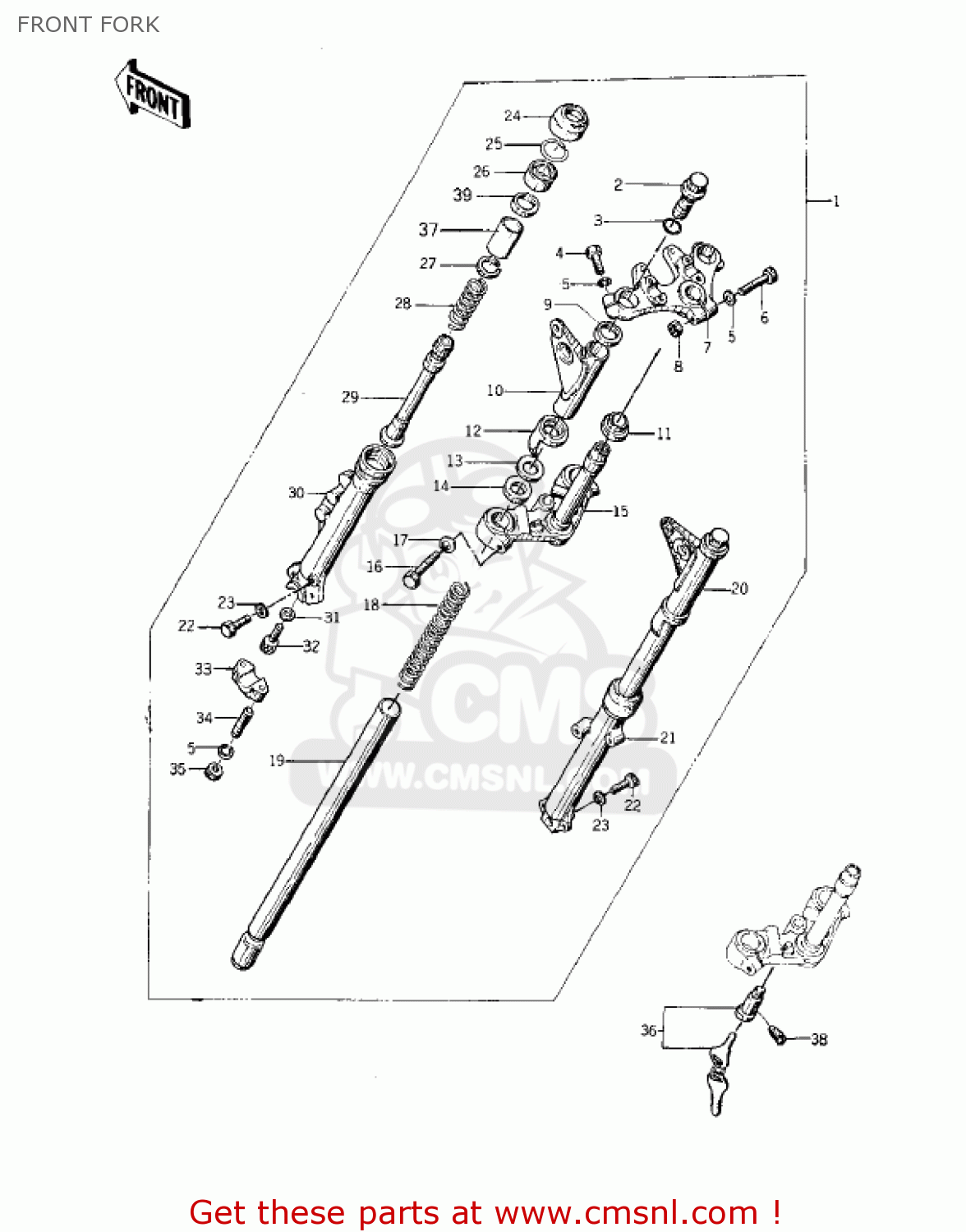 FRONT FORK KZ400A2 1978 USA / MPH