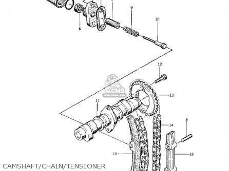 CAMSHAFT/CHAIN/TENSIONER - KZ400A2 1978 USA / MPH