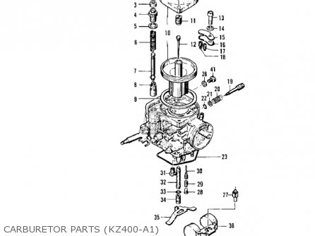 CARBURETOR PARTS (KZ400-A1) - KZ400A2 1978 USA / MPH