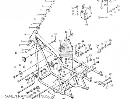 FRAME/FRAME FITTINGS - KZ400A2 1978 USA / MPH