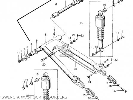 SWING ARM/SHOCK ABSORBERS - KZ400A2 1978 USA / MPH