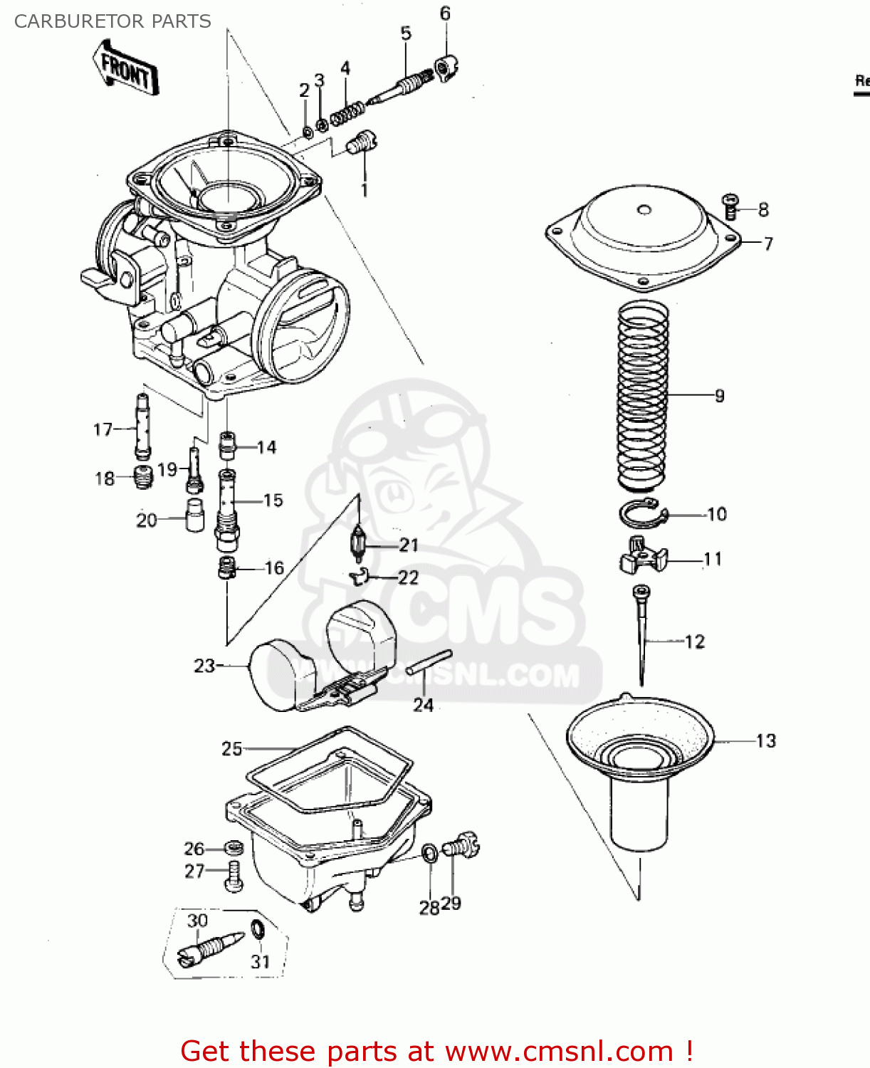 Kawasaki KZ400B1 1978 CANADA CARBURETOR PARTS - buy original CARBURETOR ...