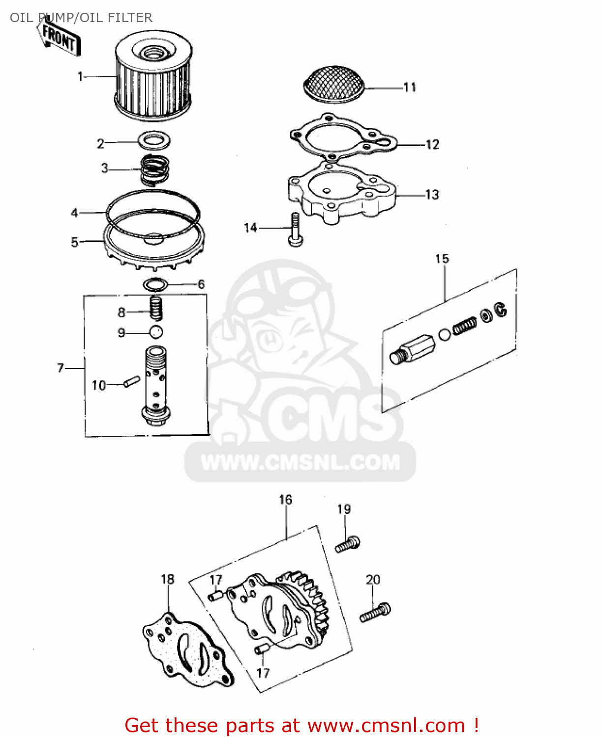 OIL PUMP/OIL FILTER KZ400B1 1978 CANADA