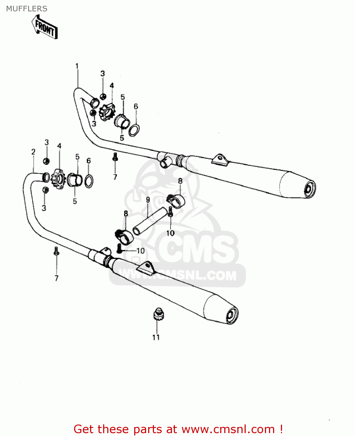MUFFLERS KZ400B1 1978 CANADA