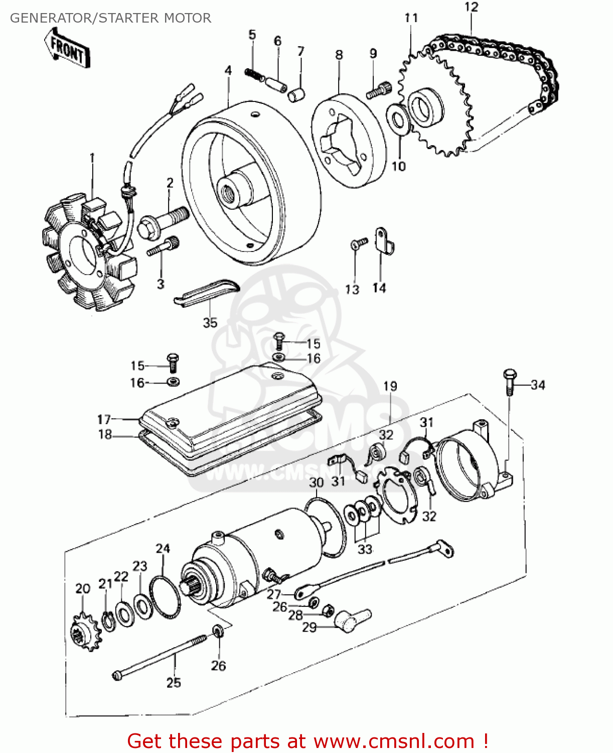 GENERATOR/STARTER MOTOR KZ400B1 1978 CANADA