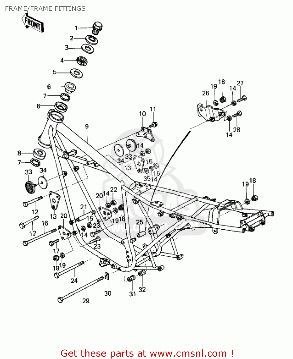 FRAME/FRAME FITTINGS KZ400B1 1978 CANADA